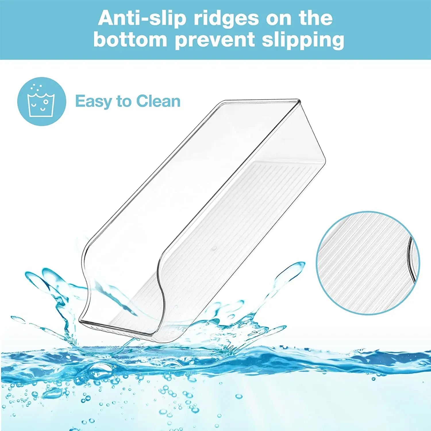 2 Pack Can Drink Dispenser Organizer for Refrigerator, Clear Plastic Soda Pop Can Holder Container Storage Bin for Fridge Freezer Pantry Cabinet Kitchen -For Standard Can